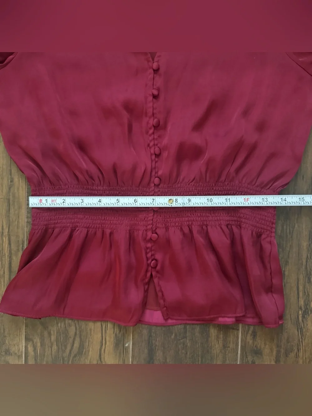 Banana Republic Cranberry Red Size Small Puff Sleeve Blouse
